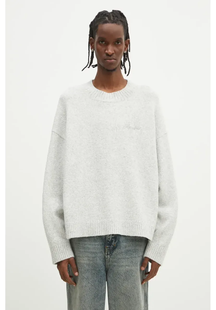 obrazek 1 Represent sweter z domieszką kaszmiru Marled Knit Jumper męski kolor szary lekki MLM3839.50