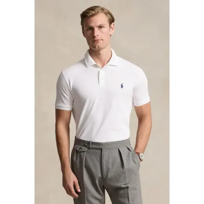 Zdjęcie Polo Ralph Lauren polo męski kolor biały gładki 710941439