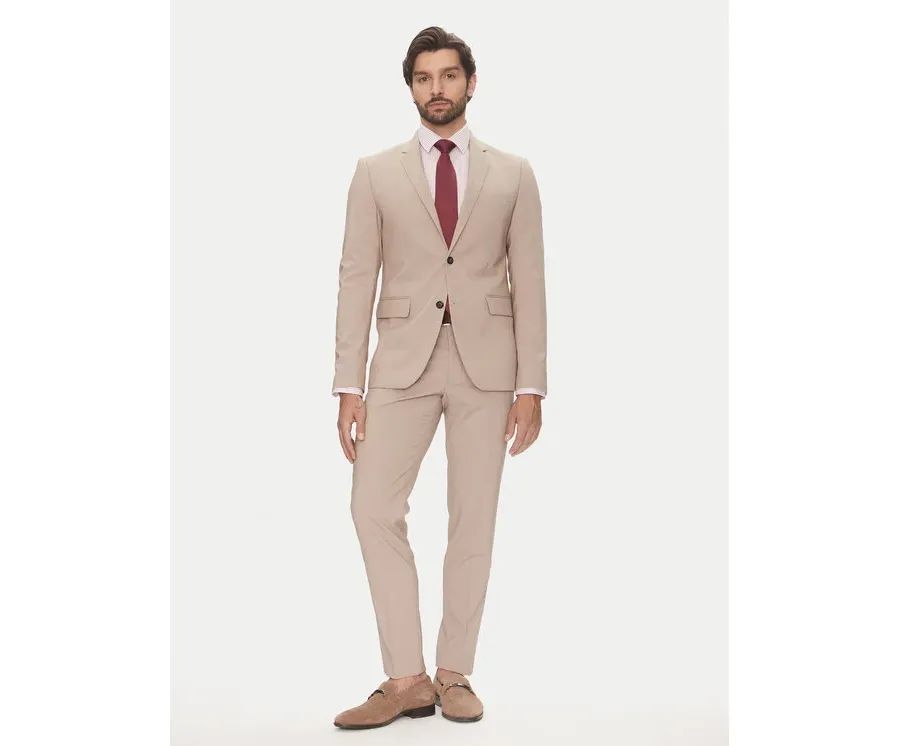 obrazek 1 Lindbergh Garnitur 30-61040 Beżowy Slim Fit