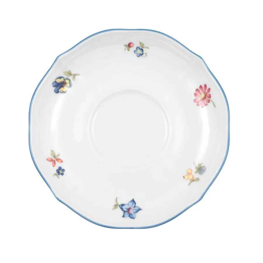 obrazek 1 Porcelanowy okrągły spodek 15 cm z pięknym kwiatowym zdobieniem – Seltmann Weiden