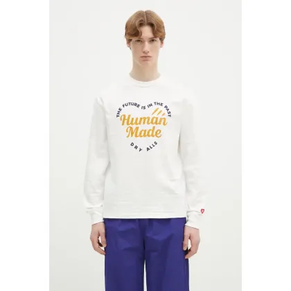 Zdjęcie Human Made longsleeve bawełniany Graphic L/S T-Shirt kolor biały z nadrukiem HM29CS019