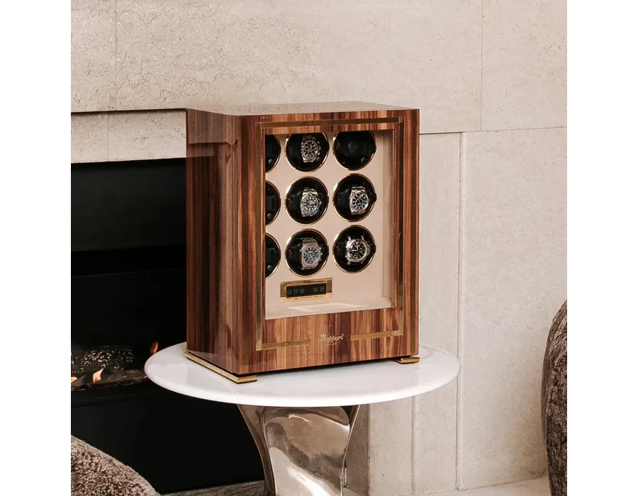 obrazek 2 Podświetlany rotomat na dziewięć automatycznych zegarków - drewniana obudowa