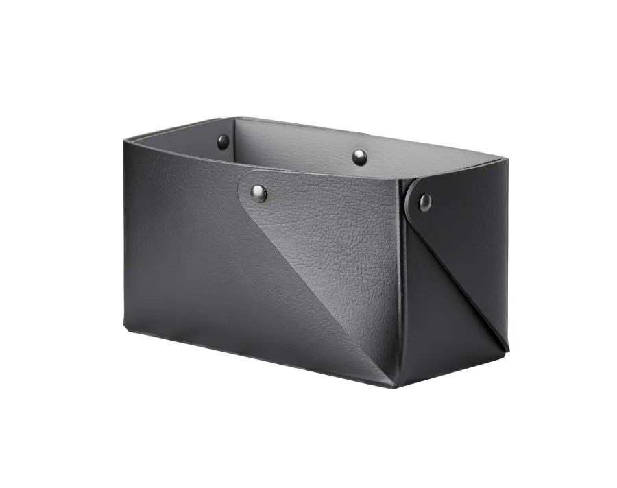 obrazek 1 Czarne skórzane pudełko Miu 7x14xH8 cm wykonane z naturalnej skóry