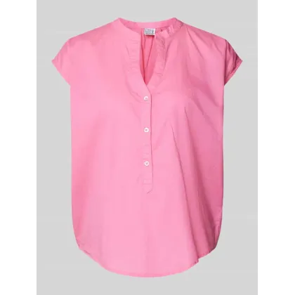Zdjęcie Top bluzkowy o kroju straight fit z kołnierzem z lamówką