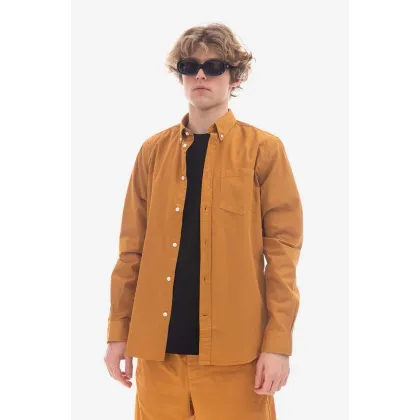 Zdjęcie Norse Projects koszula bawełniana Anton Light Twill męska kolor pomarańczowy regular z kołnierzykiem button-down N40.0790.8127-8127