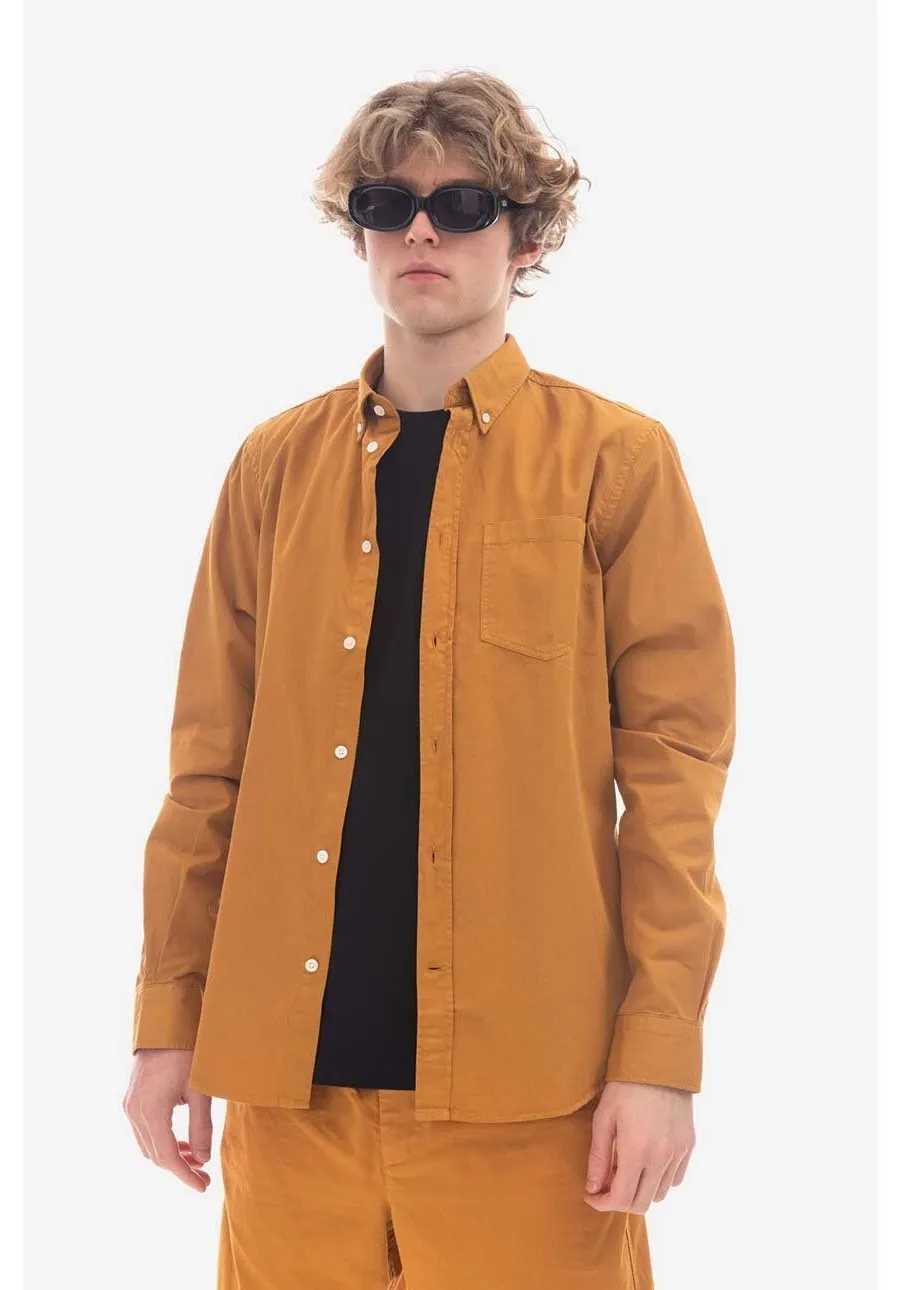 obrazek 1 Norse Projects koszula bawełniana Anton Light Twill męska kolor pomarańczowy regular z kołnierzykiem button-down N40.0790.8127-8127