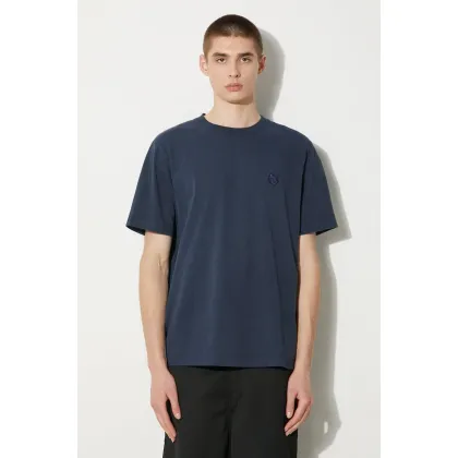 Zdjęcie Maison Kitsuné t-shirt bawełniany Bold Fox Head Patch Comfort Tee Shirt męski kolor granatowy z aplikacją MM00127KJ0118