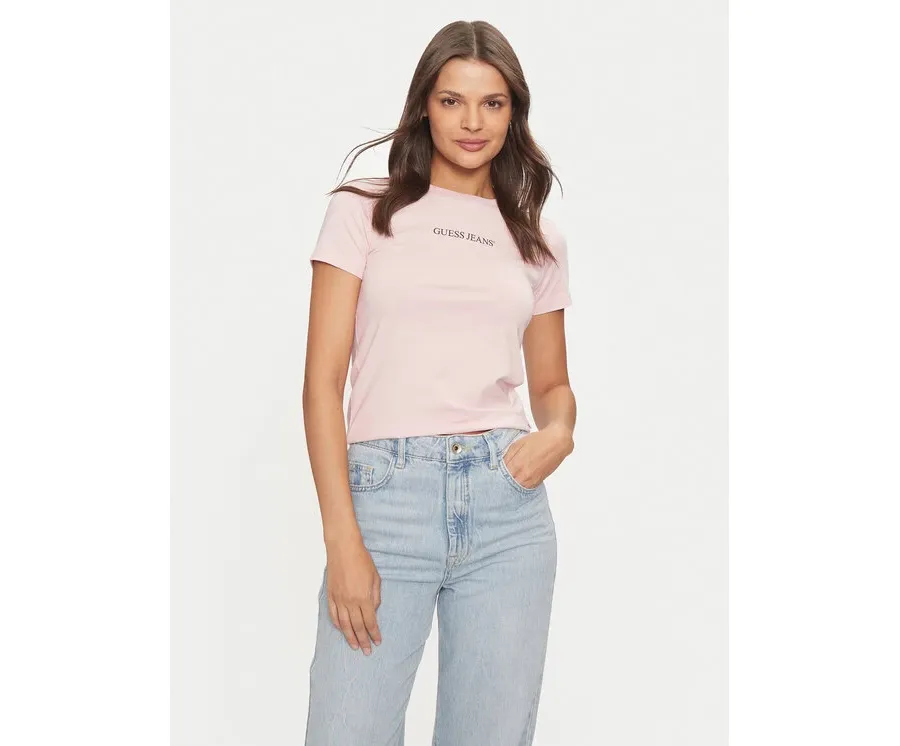 obrazek 1 Guess Jeans T-Shirt W4YI01 J1314 Różowy Slim Fit