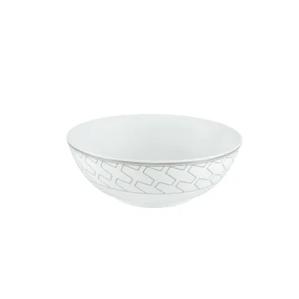 Zdjęcie Porcelanowa średnia miska na makaron Trasso z geometrycznym platynowym motywem - Vista Alegre