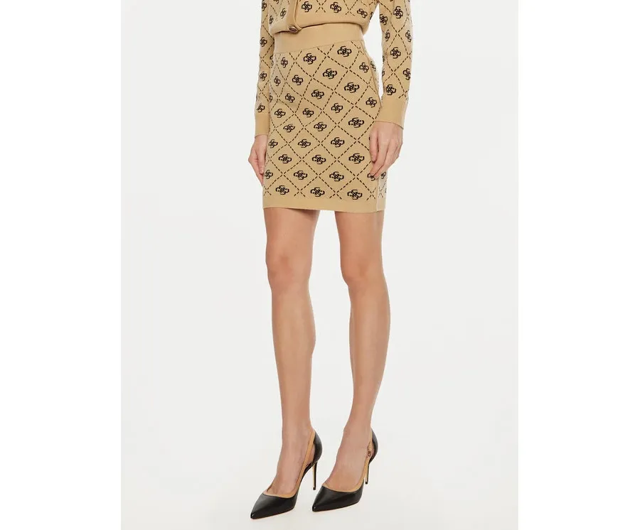 obrazek 1 Guess Spódnica mini W4BD0S Z3JD2 Beżowy Regular Fit