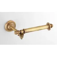 Picture Classic toilet paper holder with cast brass leaves and antique gold finish - Il Paralume Marina