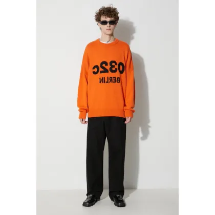 Zdjęcie 032C sweter wełniany męski kolor pomarańczowy ciepły