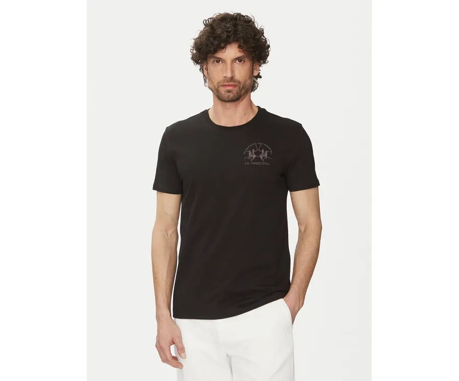 obrazek 1 La Martina T-Shirt Vernie MAR009 JS206 Czarny Regular Fit