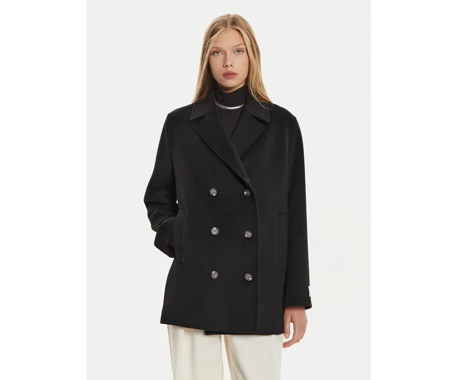 obrazek 1 Calvin Klein Płaszcz wełniany K20K207699 Czarny Regular Fit