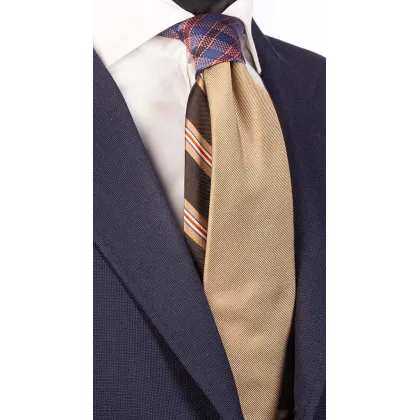 Picture Italian, beige hand-sewn tie for men