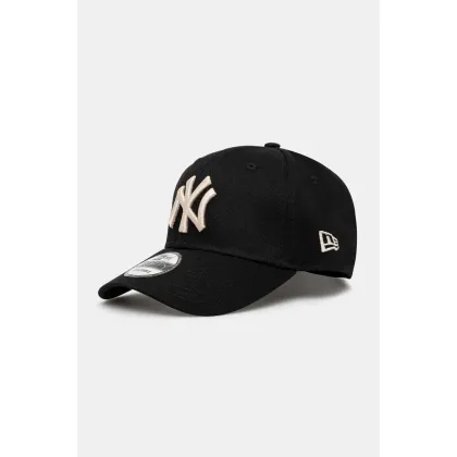 Zdjęcie New Era czapka z daszkiem bawełniana kolor czarny gładka 60595159