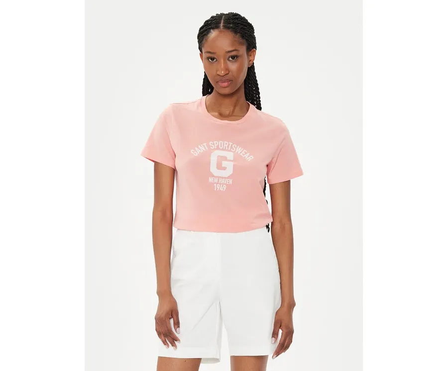 obrazek 1 Gant T-Shirt Logo 4200849 Koralowy Regular Fit