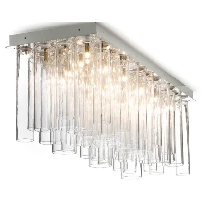 Zdjęcie Piękna stylowa lampa sufitowa z przezroczystymi szkłami cylindrycznymi - Il Paralume Marina
