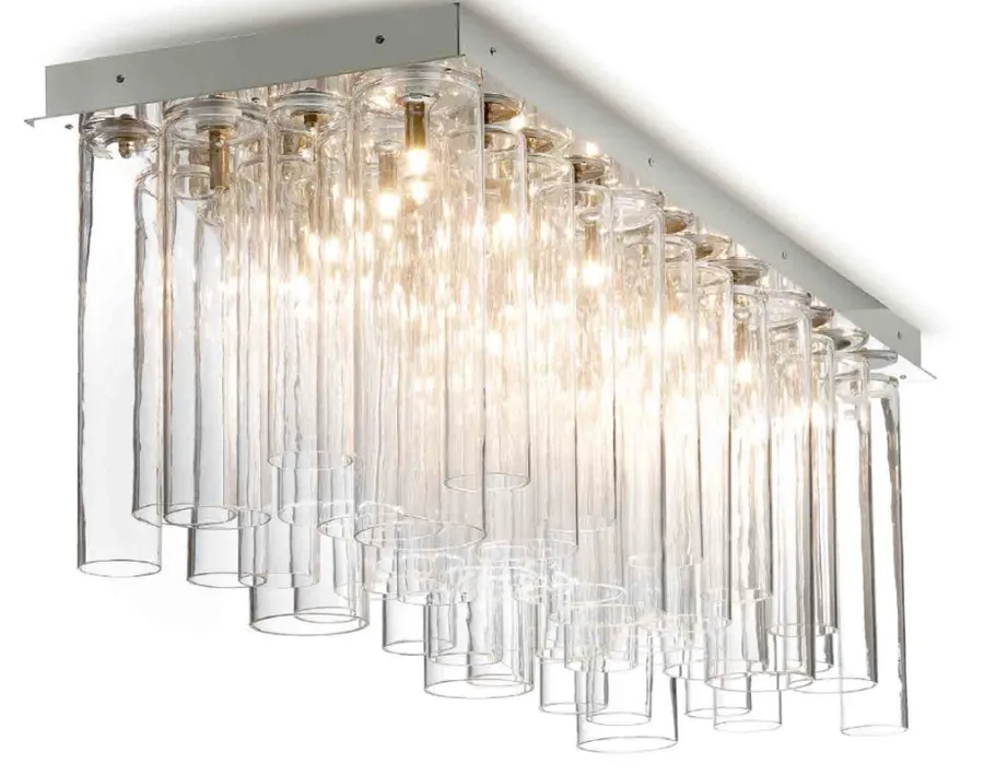 obrazek 1 Piękna stylowa lampa sufitowa z przezroczystymi szkłami cylindrycznymi - Il Paralume Marina