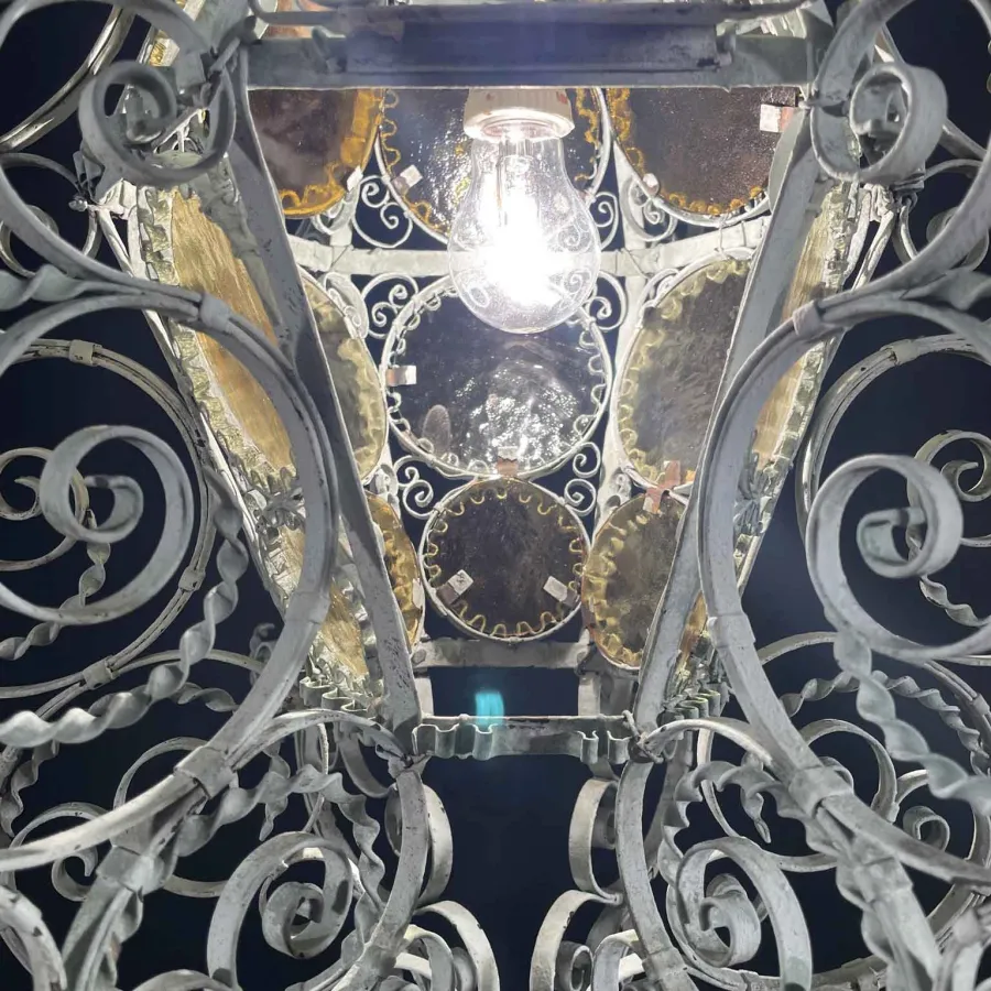 obrazek 3 Prestiżowa lampa z kutego żelaza XX wiek