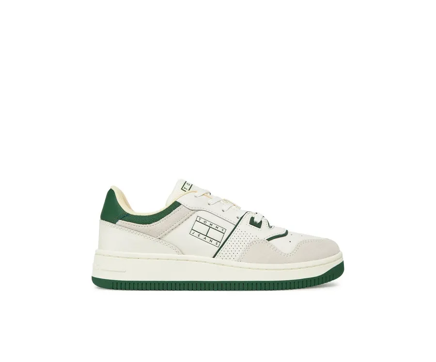 obrazek 1 Tommy Jeans Sneakersy Tjw Retro Basket Washed Suede EN0EN02773 Biały