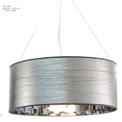 Zdjęcie Żyrandol z kloszami z efektem lustra wewnątrz i tapetą w kolorze złotym i srebrnym - Il Paralume Marina