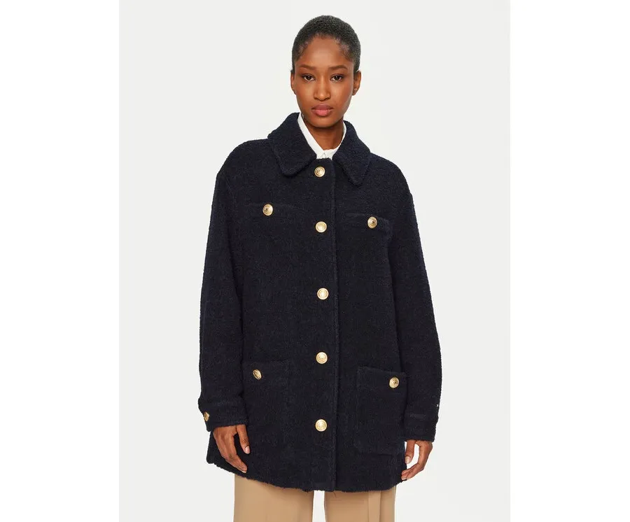 obrazek 1 Tommy Hilfiger Płaszcz wełniany WW0WW43762 Granatowy Regular Fit