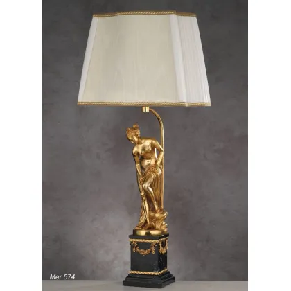 Zdjęcie Piękna lampa stołowa ze złotego mosiądzu