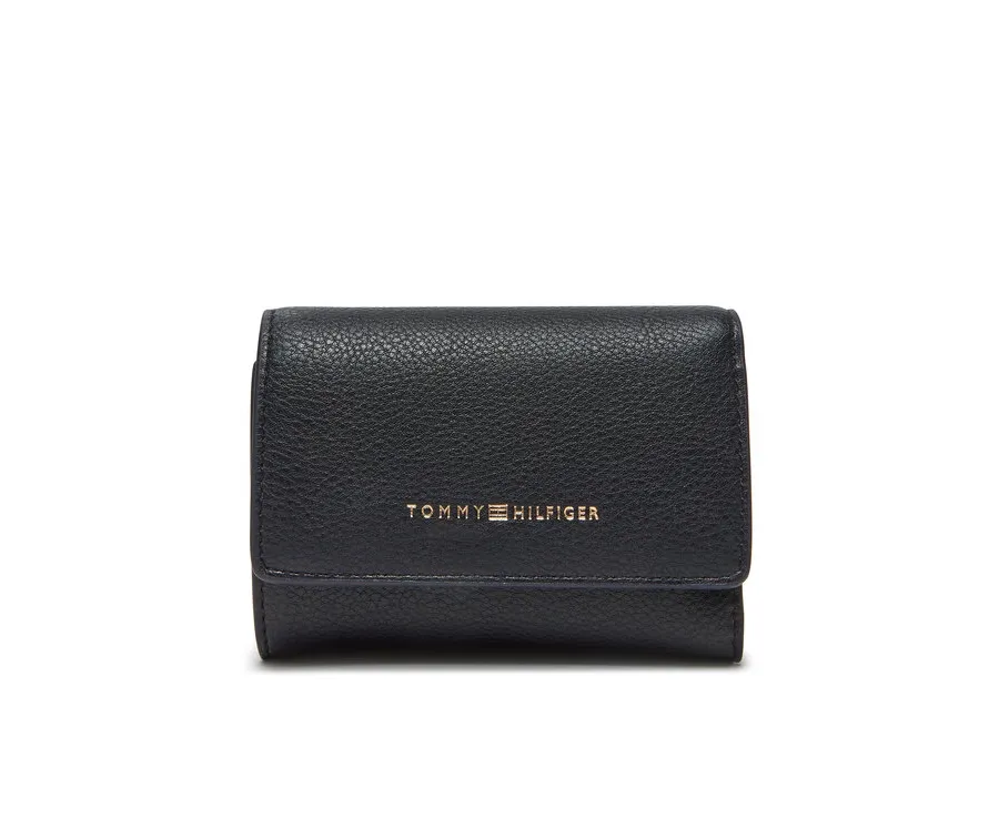 obrazek 1 Tommy Hilfiger Mały Portfel Damski Th Logotape Trifold AW0AW17477 Granatowy