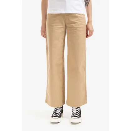 Zdjęcie Converse spodnie Wide Leg Carpenter damskie kolor brązowy szerokie high waist 10022968.A02-BROWN