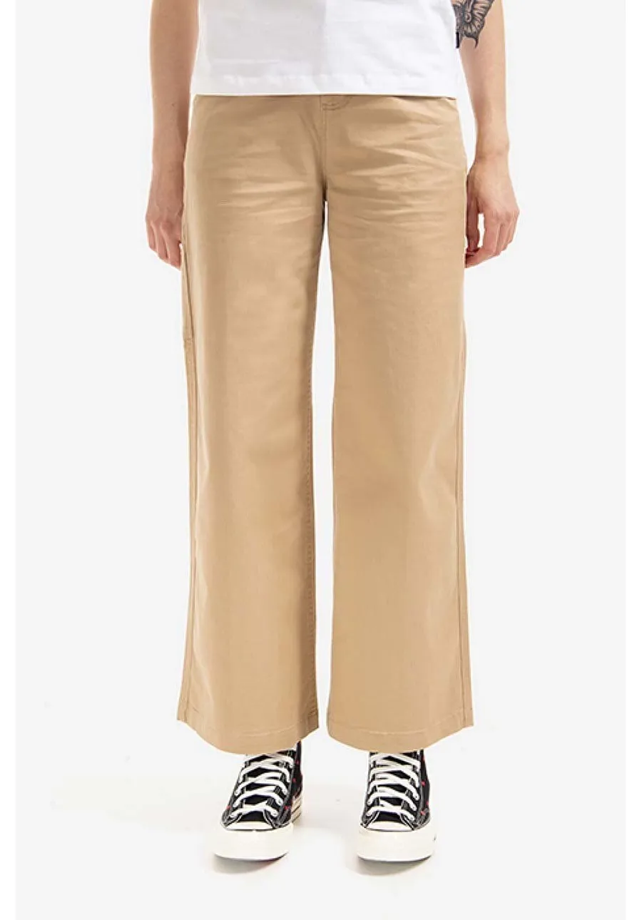 obrazek 1 Converse spodnie Wide Leg Carpenter damskie kolor brązowy szerokie high waist 10022968.A02-BROWN