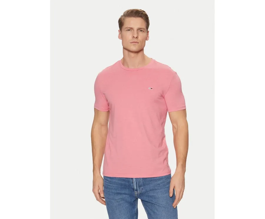obrazek 1 Tommy Jeans T-Shirt Jaspe DM0DM20363 Różowy Slim Fit