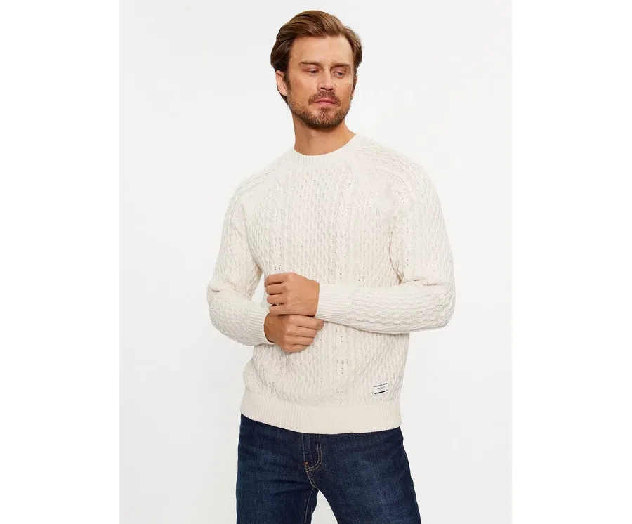 obrazek 1 Pepe Jeans Sweter Sly PM702378 Écru Regular Fit