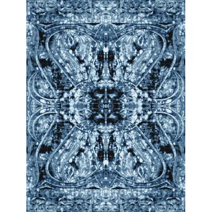 Picture Unconventional blue carpet made of wool and silk