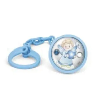 Picture Pink pacifier holder decorated with an angel