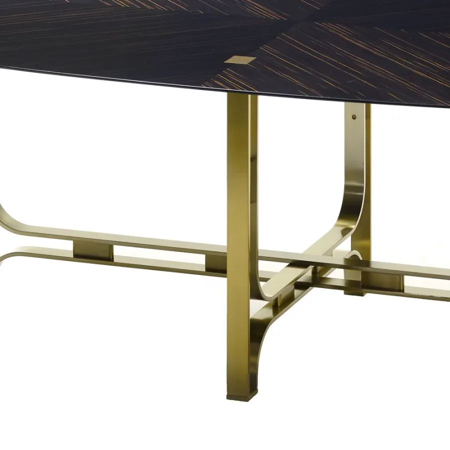 obrazek 5 Elegancki stół jadalniany z metalową podstawą i owalnym blatem H.75xL.245xP.120 cm