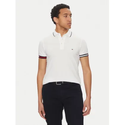 Zdjęcie Tommy Hilfiger Polo Flag Cuff MW0MW38458 Biały Slim Fit