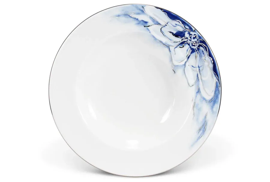 obrazek 1 Luksusowy porcelanowy talerz głęboki malowany kobaltem i platyną – Rudolf Kampf