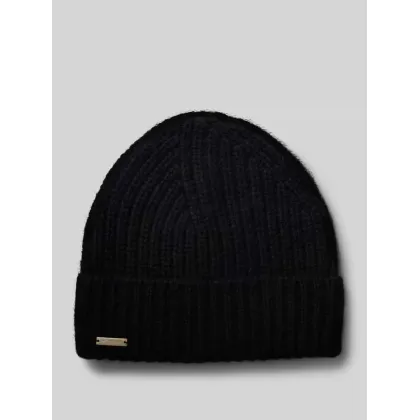 Zdjęcie Czapka beanie z czystego kaszmiru z detalem z logo