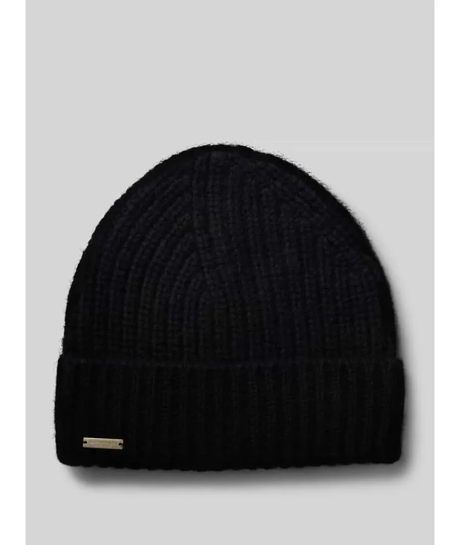 obrazek 1 Czapka beanie z czystego kaszmiru z detalem z logo