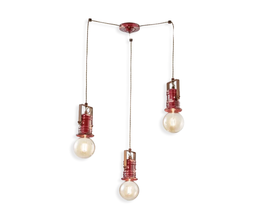 obrazek 1 Wyjątkowa lampa wisząca Urban z trzema światłami z Włoch