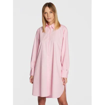 Zdjęcie Tommy Hilfiger Sukienka koszulowa Solid WW0WW37102 Różowy Oversize
