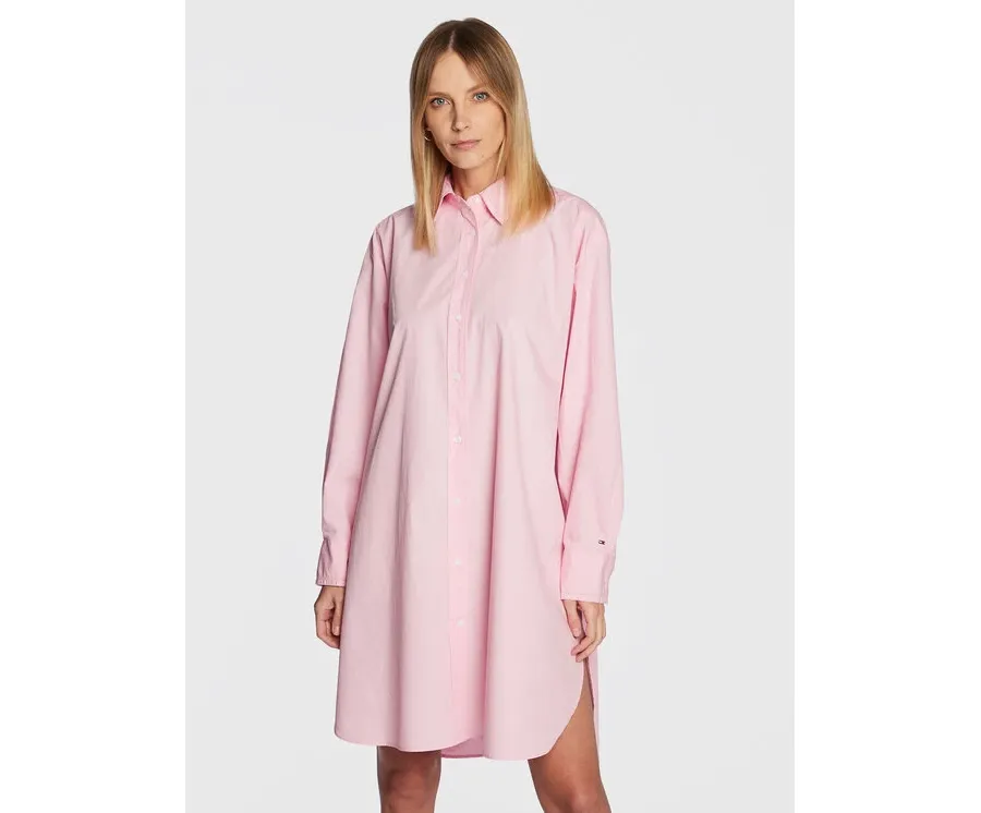 obrazek 1 Tommy Hilfiger Sukienka koszulowa Solid WW0WW37102 Różowy Oversize