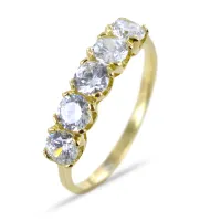 Picture Gold ring with 5 zircons