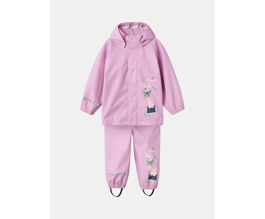 obrazek 1 NAME IT Komplet przeciwdeszczowy 13231835 Różowy Regular Fit