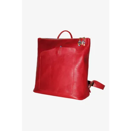 Zdjęcie Czerwony elegancki plecak wykonany ze skóry - Terrida