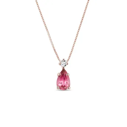 Zdjęcie Wisiorek z różowego złota z turmalinem KLENOTA