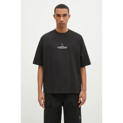 Zdjęcie Puma t-shirt bawełniany UNTERGRUND męski kolor czarny z nadrukiem 626663