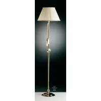 Picture Floor lamp with a crystal bowl and a white conical pleated shade – Il Paralume Marina