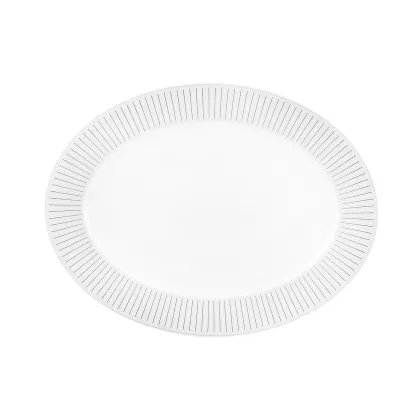 Zdjęcie Porcelanowy duży owalny talerz Elegant z szaro-czarnym ornamentem - Vista Alegre